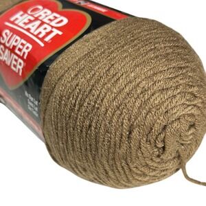 VTG Red Heart Super Saver Yarn CAFE‎ LATTE 0360 Acrylic 14oz Jumbo NO DYE LOT